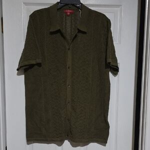 Guess Los Angeles‎ Men's Moss Green Button Down Shirt. Size L. NWT.